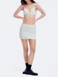 Skirts 2023 Summer Women's Mint Green Denim Skirt Korean Fashion Pure Cotton High Quality Y2k Clothes Mini