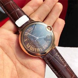 Designer Watches men Stainless Rose Luxurious Blue For Gold Steel Automatic Mechanical Dial Wristwatch Male Real Leather Rome Number Clock 42mm LY