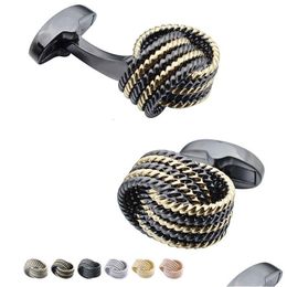 Cuff Links Hawson Classic Metal Knot Design 6 Colours Option Mens Twist Gift Men S Cufflinks Button 221130 Drop Delivery Jewellery Tie Cl Dhii1