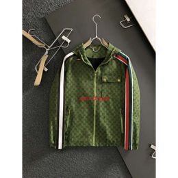 Designer men's jacket men's jacket men's clothing vintage fabric woven tape splicing row zipper hooded jacket designer jacket with European size M-XXXL