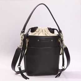 2022 esporte ao ar livre do vintage couro genuíno feminino balde sacos design simples samll bolsa com cordão tote ombro crossbody desenhou c230k