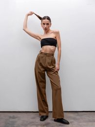 Women's Pants Casual High Waist Solid Color Loose Straight Leg 2023 Summer Suit For Women Clothes Baggy Trousers Fashion