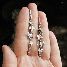 Dangle Earrings Vintage Ivy Elven For Women Silver Colour Leaf Long Earring Fashion Halloween Cosplay Accessories Wholesale Drop