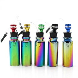 ice blue Colour Glass Bottle PIPE Hookahs Water Bong Smoking Jamaica Pipe With Hose Tobacco Cigarette Herbal Pipes Tools Accessories ZZ