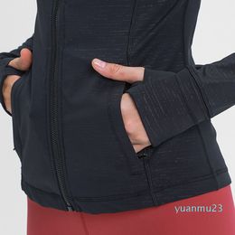 L-2088 Jogging Hooded Jacket Yoga Top Hip Length Coat Soft Breathable Sports Jackets Autumn Winter Long Sleeve Shirts Slim Fit Swe