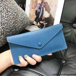 Wallets Envelope Long Women Slim Genuine Leather Female Phone Hand Purse Luxury Cowhide Classic Clutch Bag Card Holder Y2301257V