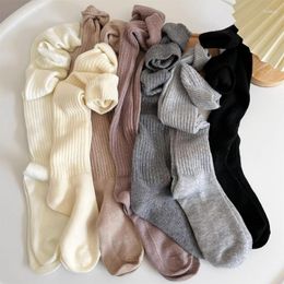 Women Socks Wool Cashmere Long Stockings Autumn Winter Thick Warm Knee High Japanese Fashion Solid Color Knit