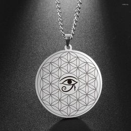 Pendant Necklaces Dawapara Flower Of Life Necklace Stainless Steel Eye Horus Evil Protection Amulet Jewelry For Men Women