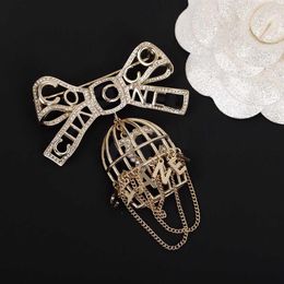 2022 Top quality charm knot shape with sparkly diamond and bird cage design for women wedding Jewellery gift have box stamp PS7449217Y
