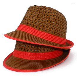 Berets Straw Hat Men Fedora Hats Coffee Trilby Caps Panama Summer Jazz Breathable Fashion Sunhat Cap