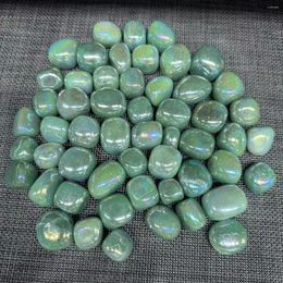 Jewelry Pouches Natural Green Aventurine Rolling Tumbles Stone Electroplated AB Colored Crushed Fish Flowerpot Decorative
