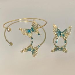 Bangle 2023 Korean Exquisite Butterfly Drop Oil Opening Bracelet Small Fresh Sweet Fashion Simple Women's Jewellery