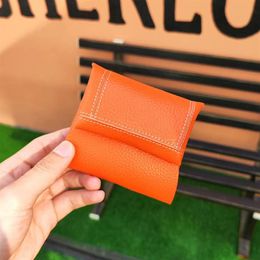 Woman Coin Purses Genuine Leather Small Minimalist Cowhide Mini Money Bag Unisex Luxury Design Wallet Famous Brand Change Pouch168K