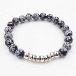 Beaded Sn0625 New Fashion Bracelet Natural Snowflake Stone Top Design High Quality Jewellery Wholesale Drop Delivery Bracelets Dhgarden Dhgsb