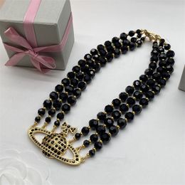 Luxury Jewellery Designer Womens Necklace West Diamond Gold Necklace For Women Men Fashion Pendant Neckchain Halskette