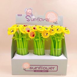 Pezzo Lytwtw's Cute Kawaii Sunflower Hexapod Pen Office School Supplies Cancelleria creativa Dolce Abbastanza adorabile Morbido gel