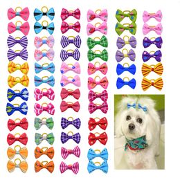 Dog Apparel 102030pcs Grooming Bows mix 30colours Cat dog Hair Small Pog Accessories Rubber Bands Pet Supplier 230911