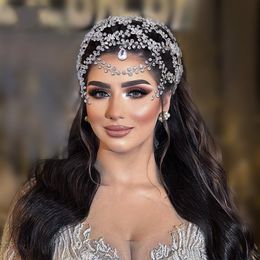 Gümüş Kristal Gelin Bantları Gelin Headhoop Rhinestone Saç Accessorie Tiara için Düğün Başlığı Kadınlar Prom Alın