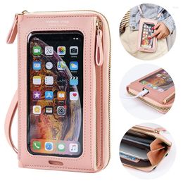 Wallets Women Wallet Female Solid Colour Shoulder Bag Messenger Large-Capacity Mirror Mobile Phone Card Case