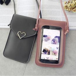 Evening Bags Luxury Handbags Women Designer Heart-shaped Transparent Simple Retro Mobile Phone Bag 2023 Buckle