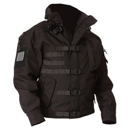 Men's Jackets High Quality Military Tactical Jacket Men Waterproof Wear resistant Multi pocket Bomber Outdoor Hiking Windproof Coat 230911