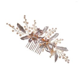 Hair Clips Pearl Jewellery Leaf Combs Smooth Teeth Beauty Handmade Headdress For Birthday Stage Party Show Dress Up