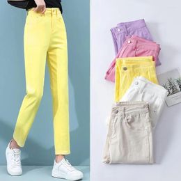 Women's Pants Straight Leg Jeans For Women High Waist 2023 Trend Denim Mom Jean Baggy Casual Comfort Yellow Pink Trousers