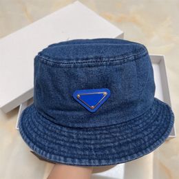 2022 men designer bucket hat blue black denim mens designers sun hats outdoor fashion women luxury sunhat204w