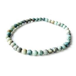 Beaded Mg0154 New Design Matte African Turquoise Bracelet 4 Mm Stone Beads Mini Gemstone Energy Jewelry Drop Delivery Bracele Dhgarden Dh3Nk