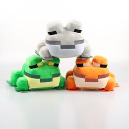 New cartoon plush doll A cute block frog plush toy multi -color frog funny plush doll children Christmas gift wholesaleFree UPS