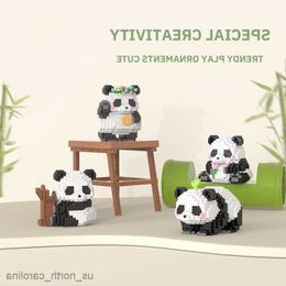 Blocks Creative DIY Assemable Animal Cute Chinese Style Animal Panda Building Block Educational Boy Toys For Children Model R230911