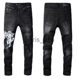 Men's Jeans Fashion Mens Jeans Cool Style Luxury Designer Denim Pant Distressed Ripped Biker Black Blue Jean Slim Fit Motorcycle Size 28-40 x0911