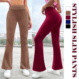 Women's Pants Women 2023 Dress Summer Clothing Plus Velvet Korean Fashion Thicken High Waist Slim Wide Leg Official Trousers