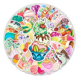 50 pcs cartoon ice cream creative sticker PVC skateboard graffiti diy waterproof car decoration