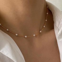 Pendant Necklaces Women's Adjustable Y Shape Wheat Ear Pearl Necklace Gold Fashion Clavicle Chain