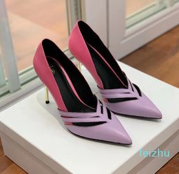 Bridal Shoes Stiletto Heels Pumps Shoe Pointed fashion Two color stitching Luxury Designers For Party With Original Box