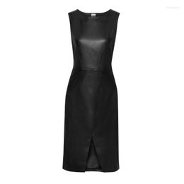 Women's Leather Women Black Handmade Custom Dress Genuine Lambskin