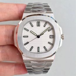 Men sports watches 40mm silver white Dial stainless steel high quality automatic mechanical watch3051