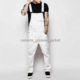 Men's Jeans Jumpsuits Overalls Men Bib Jeans Denim Suspender Romper Trousers Men Streetwear Pockets Sexy Slim Skinny Overall Black White280DL230911