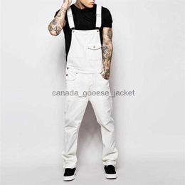 Men's Jeans Jumpsuits Overalls Men Bib Jeans Denim Suspender Romper Trousers Men Streetwear Pockets Sexy Slim Skinny Overall Black White207UL230911