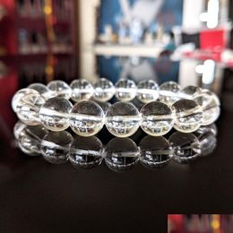 Beaded Mg1152 Natural 12 Mm Clear Quartz Crystal Bead Bracelet For Men High Quality White Handmade Drop Delivery Jewelry Brac Dhgarden Dhpaa