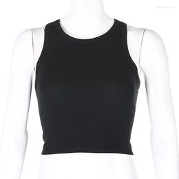 Women's Tanks Tight Tank Tops Solid Colour Sleeveless Buttons Vest Sexy T-Shirt Cropped Y2k Cute Top Luxury