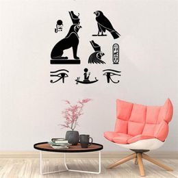 Wall Stickers Ancient Egypt Hieroglyphics Symbol Egyptian Birds Decal Art Mural Revocable DW10709