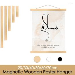 Frames Magnetic DIY Wood Poster Frame Teak Pine Po Hangers Hanging Kit For Pictures Canvas Prints Scroll Artwork Print Holder