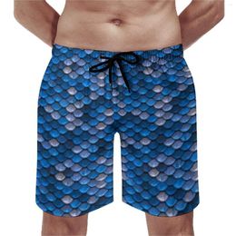 Men's Shorts Mermaids Scale Board Animal Print Classic Beach Pants Daily Large Size Males