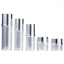 Storage Bottles 100ML 50ML 30MLEmpty Skincare Cosmetic Packaging Container High Grade Luxury Acrylic Silver Lotion Pump Bottle 30G235Y