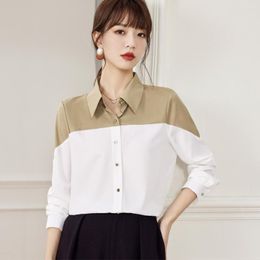 Women's Blouses Women Shirts And 2023 Autumn Female Blouse Vintage Long Sleeve Casual Basic Tops Turn-down Collar OL Style