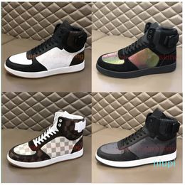 Rivoli Sneaker Men high top Sneakers Designers oblique calfskin boot rainbow Trainers with box 38-46