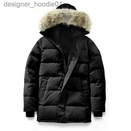 Men's Down Parkas Mens Down Jackets Canadian Parka Winter Waterproof Cloth Men Wolf Fur Wyndham Jacket Hooded Fourrure Outwear Raccoon Furs Warm Coat L230911