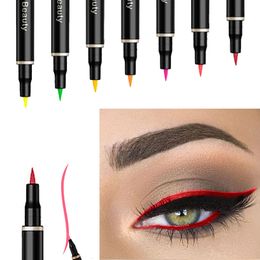 Eye ShadowLiner Combination 12 Colors Eyeliner Liquid Pencil Waterproof Easy To Wear Make Up Matte Liner Blue Red Green White Gold Brown Eyliner 230911
